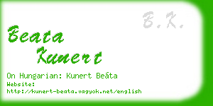 beata kunert business card